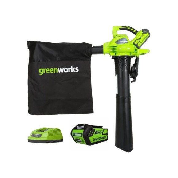 Аккумуляторный бесщеточный воздуходув/садовый пылесос GreenWorks GD40BV 24227UB Аккумуляторный бесщеточный воздуходув/садовый пылесос GreenWorks GD40BV 24227UB