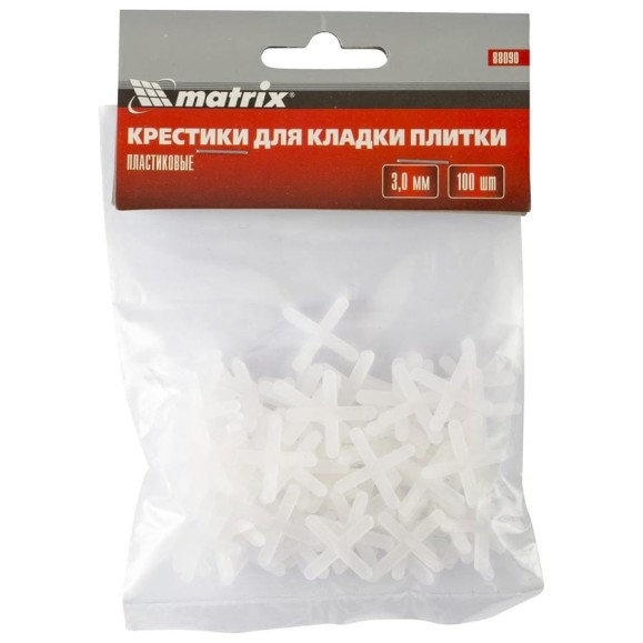 Крестики (100 шт; 3 мм) для кладки плитки MATRIX 88090 Крестики (100 шт; 3 мм) для кладки плитки MATRIX 88090