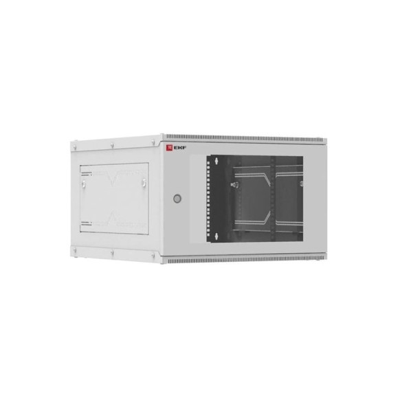Телекоммуникационный настенный шкаф EKF 6U 600х650 дверь стекло Astra серия PROxima ITB6G650D