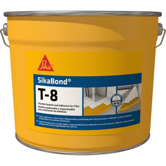 Гидроизоляционный клей Sika SikaBond-T8 I-Cure полиуретан, банка 5 л. беж. 623 Гидроизоляционный клей Sika SikaBond-T8 I-Cure полиуретан, банка 5 л. беж. 623