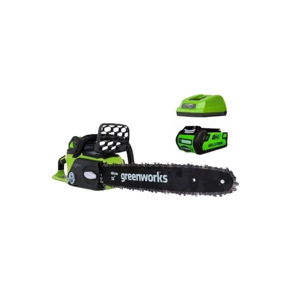 Аккумуляторная бесщеточная цепная пила Greenworks GD40CS40 20077UA Аккумуляторная бесщеточная цепная пила Greenworks GD40CS40 20077UA