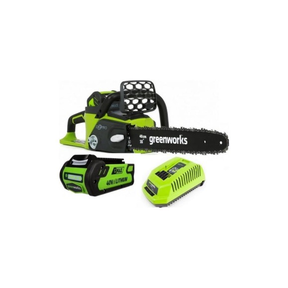 Аккумуляторная бесщеточная цепная пила Greenworks GD40CS40 20077UB Аккумуляторная бесщеточная цепная пила Greenworks GD40CS40 20077UB
