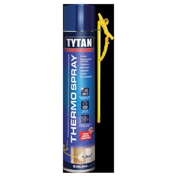 Напыляемая теплоизоляция TYTAN PROFESSIONAL THERMOSPRAY полиуретановая бытовая 800мл 66350