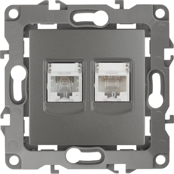 Комбинированная розетка ЭРА 12-3109-12 RJ45 RJ11, IP20, 12, графит Б0019358 Комбинированная розетка ЭРА 12-3109-12 RJ45 RJ11, IP20, 12, графит Б0019358