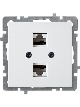 Компьютерная розетка Nilson 2-местн. СУ RJ45 CAT6 , TOURAN-ALEGRA-THOR, белый 24110446