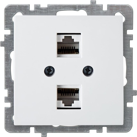 Компьютерная розетка Nilson 2-местн. СУ RJ45 CAT6 , TOURAN-ALEGRA-THOR, белый 24110446