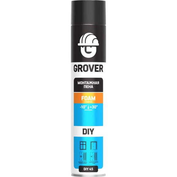 Всесезонная монтажная пена Grover DIY45 стандарт 0,75 л F0003 Всесезонная монтажная пена Grover DIY45 стандарт 0,75 л F0003