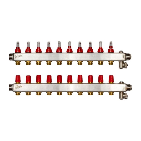 Коллекторы Danfoss SSM-10F с расходомерами 10 контуров 088U0760