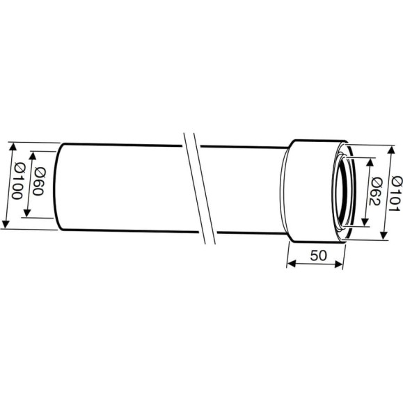 Удлинительный элемент DN60/100 (350 мм) Bosch 7736995059 Удлинительный элемент DN60/100 (350 мм) Bosch 7736995059