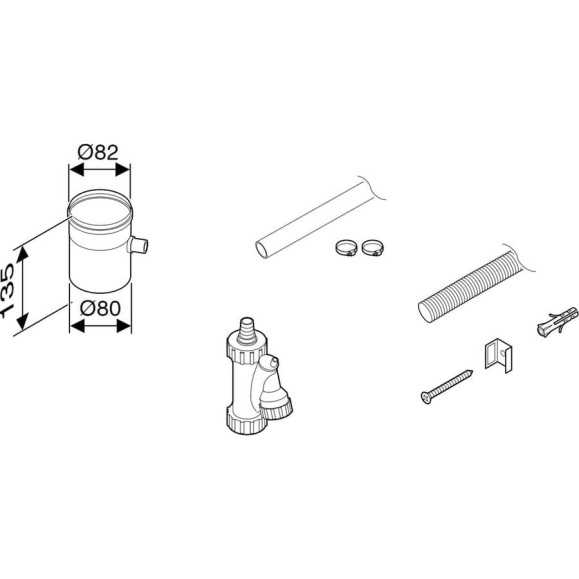 Элемент для отвода конденсата DN80 Bosch 7736995103 Элемент для отвода конденсата DN80 Bosch 7736995103