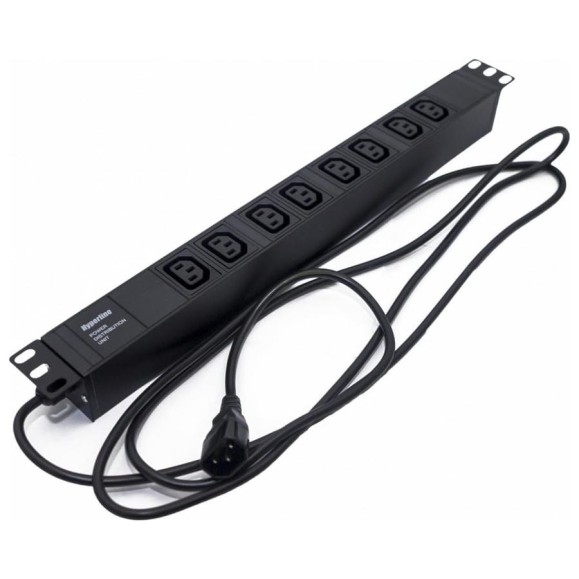 Блок розеток Hyperline SHE19-8IEC-2.5IEC для 19 шкафов, горизонтальный, 8хIEC 320 C13, 10A 397033 Блок розеток Hyperline SHE19-8IEC-2.5IEC для 19 шкафов, горизонтальный, 8хIEC 320 C13, 10A 397033