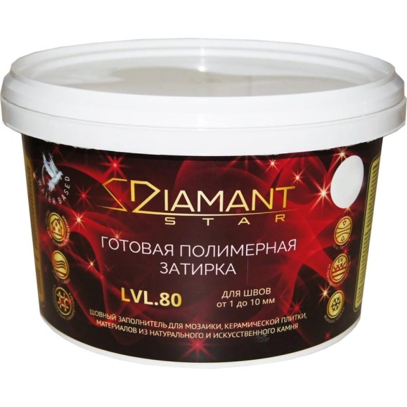 Готовая полимерная затирка Живая Краска Diamant Star lvl80, темно-серый 806 8806 Готовая полимерная затирка Живая Краска Diamant Star lvl80, темно-серый 806 8806