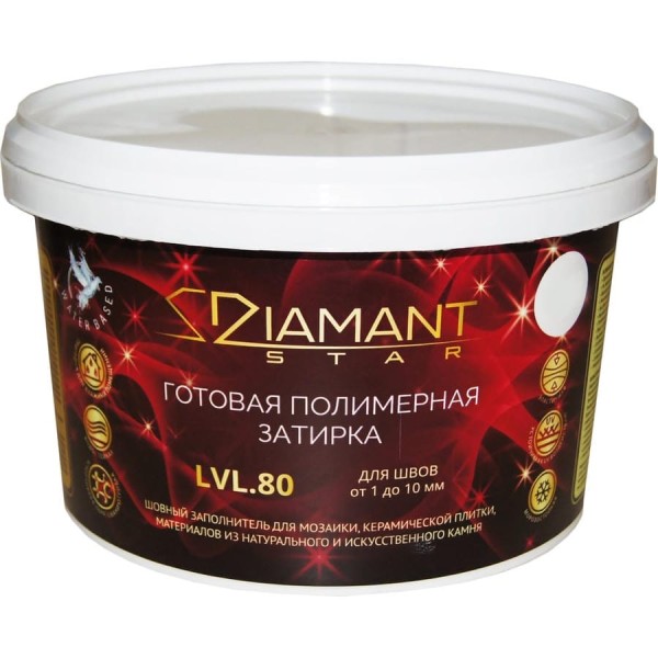 Готовая полимерная затирка Живая Краска Diamant Star lvl80, темно-серый 806 8806