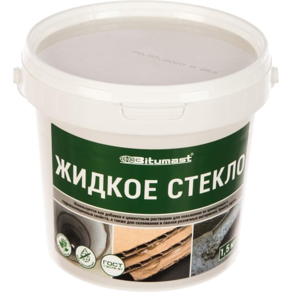 Жидкое стекло 1.5 кг Bitumast 4607952900530 Жидкое стекло 1.5 кг Bitumast 4607952900530