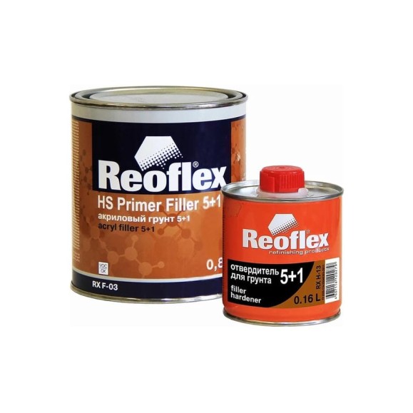 Акриловый грунт Reoflex 5+1 0.8 л, черный RX F-03/800 B Акриловый грунт Reoflex 5+1 0.8 л, черный RX F-03/800 B