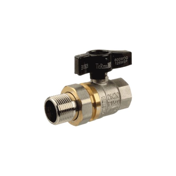 Шаровой кран Terma CB 3/4 бабочка с американка 25692 Шаровой кран Terma CB 3/4 бабочка с американка 25692