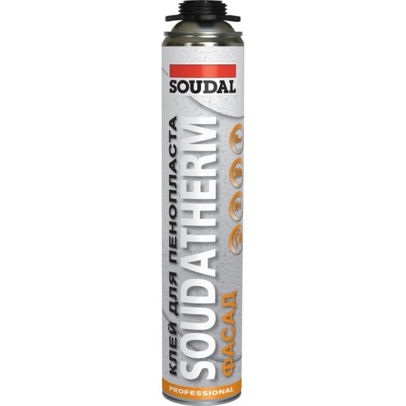 Полиуретановый клей SOUDAL Соудатерм 750 мл. 121106 Полиуретановый клей SOUDAL Соудатерм 750 мл. 121106