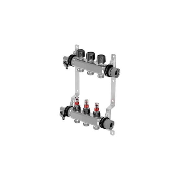 Коллектор Uponor с расходомерами Vario S стальной, выходы 3X3/4 Евроконус 1086539