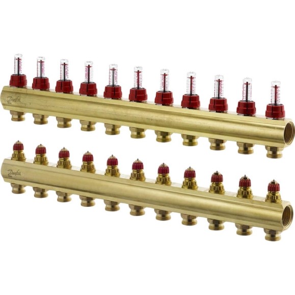 Коллекторы Danfoss FHF-11F с расходомерами для 11 контуров 088U0531 Коллекторы Danfoss FHF-11F с расходомерами для 11 контуров 088U0531