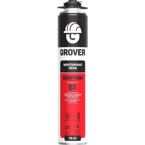 Профессиональная всесезонная монтажная пена Grover B1 0,75 л F0001 Профессиональная всесезонная монтажная пена Grover B1 0,75 л F0001