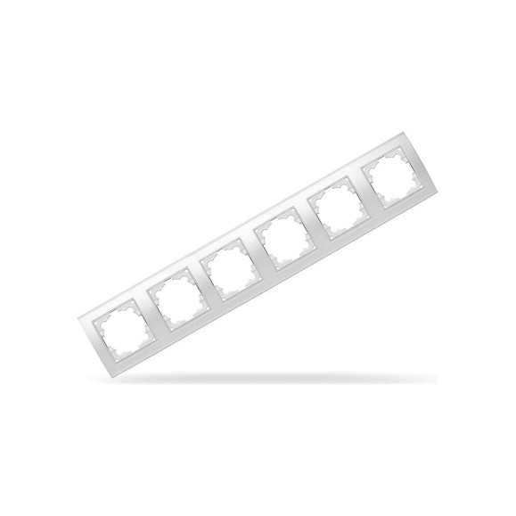 Рамка UNIVersal Бриллиант 6-ти местная, горизонтальная, белая 1030