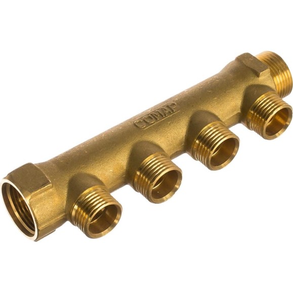 Коллектор COMAP 3/4" НР-ВР, с ниппелем, с/с 35 мм, подсоединение евроконус, латунь In3/4-Out1/2 НР-4 9532104 Коллектор COMAP 3/4" НР-ВР, с ниппелем, с/с 35 мм, подсоединение евроконус, латунь In3/4-Out1/2 НР-4 9532104