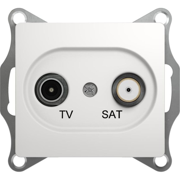 Механизм TV-SAT розетки Systeme Electric 1-м GLOSSA проходная 4DB белый SchE GSL000198