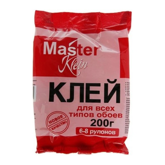 Клей обойный Master Klein для всех типов обоев 200гр мягк,пачка 1012 Клей обойный Master Klein для всех типов обоев 200гр мягк,пачка 1012