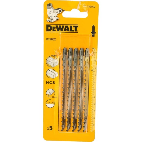 Пилка HCS по дереву 116х87х3.0 мм, T301CD, 5 шт. DEWALT DT2052 Пилка HCS по дереву 116х87х3.0 мм, T301CD, 5 шт. DEWALT DT2052