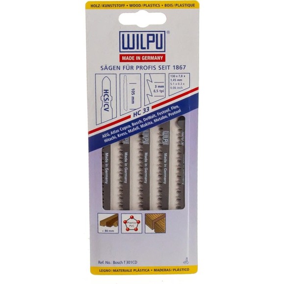 Пилка по дереву HC 33 5 шт. WILPU 215000005 Пилка по дереву HC 33 5 шт. WILPU 215000005