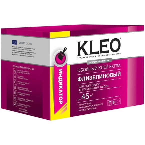 Обойный клей для флизелиновых обоев KLEO сыпучий с индикатором 030 EXTRA 45 Инд Обойный клей для флизелиновых обоев KLEO сыпучий с индикатором 030 EXTRA 45 Инд