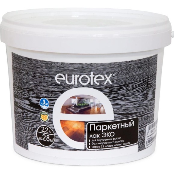 Паркетный лак Eurotex Эко полуматовый 2.2 л 4 207371