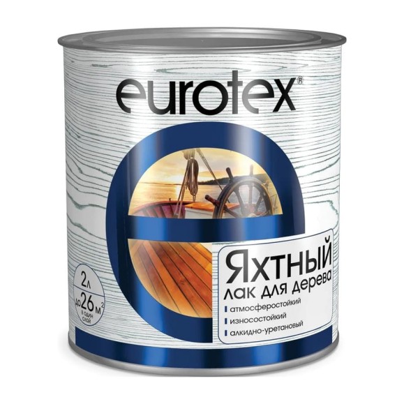 Яхтный лак Eurotex глянцевый 2 л 3 19295 Яхтный лак Eurotex глянцевый 2 л 3 19295