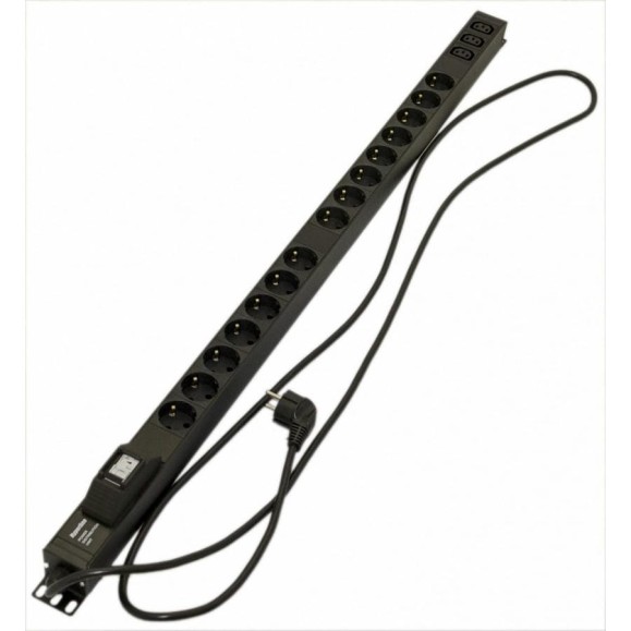 Блок розеток Hyperline SHE-15SH-3IEC-B-2.5EU 396991 Блок розеток Hyperline SHE-15SH-3IEC-B-2.5EU 396991