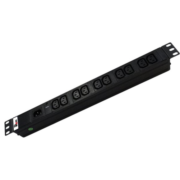 Блок розеток REM Rem-10, без шнура, с индикацией, 10 IEC 60320 C13 R-10-10C13-I-440-Z