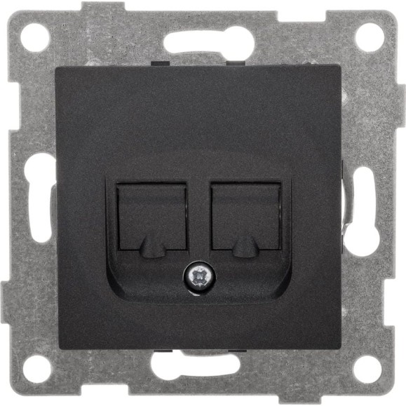 Механизм компьютерной и телефонной розетки GUSI ELECTRIC Bravo RJ45, RJ12, СУ, графит С10КТ-010 Механизм компьютерной и телефонной розетки GUSI ELECTRIC Bravo RJ45, RJ12, СУ, графит С10КТ-010