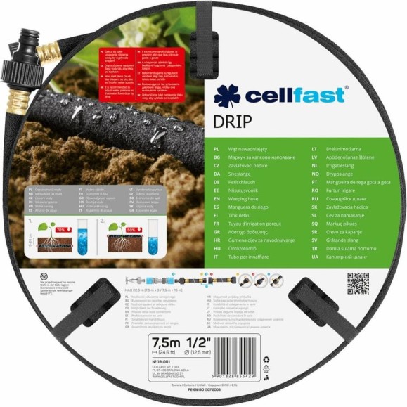 Сочащийся шланг Cellfast DRIP 1/2'' 7,5 м 19-001
