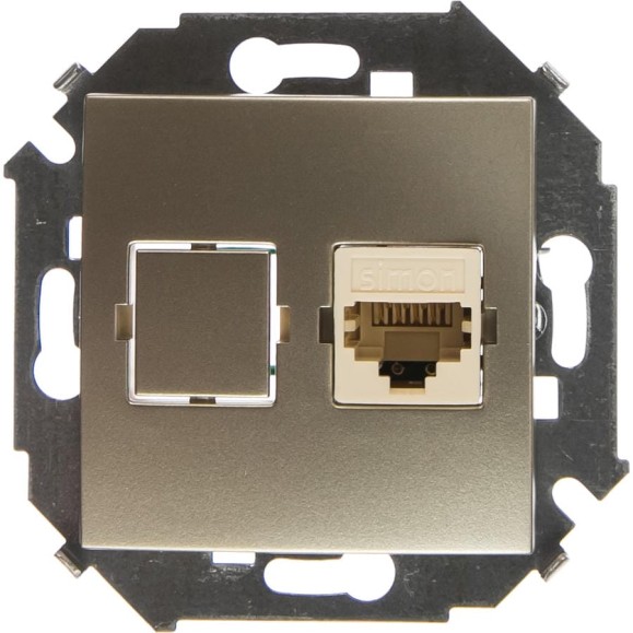 Компьютерная розетка Simon RJ45 кат.5е, Systimax, шампань 1591598-034