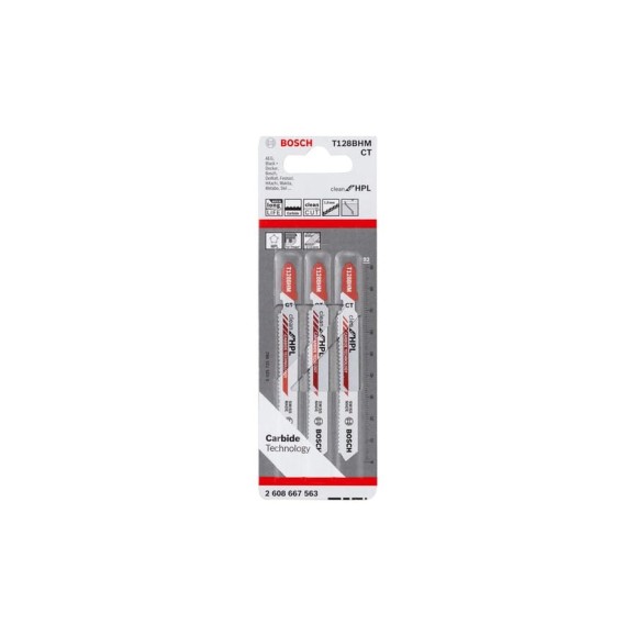 Пилка для лобзика по пластику T128BHM (92 мм; 3 шт.) Bosch 2608667563 Пилка для лобзика по пластику T128BHM (92 мм; 3 шт.) Bosch 2608667563
