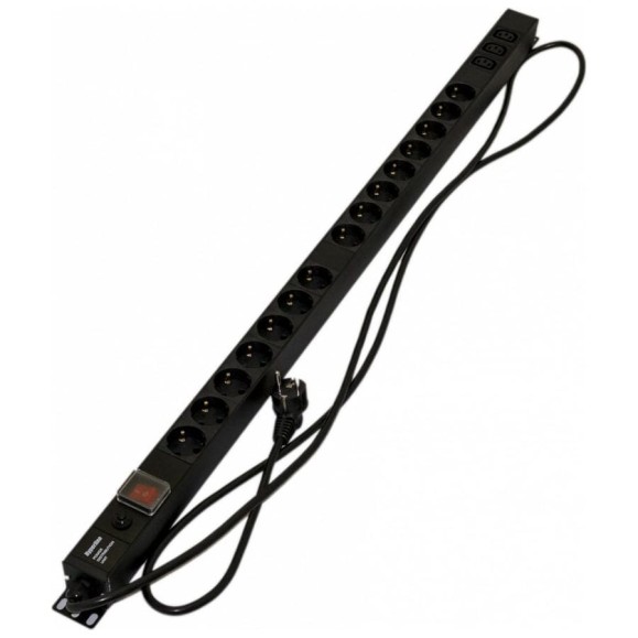 Блок розеток Hyperline SHE-15SH-3IEC-SF-2.5EU 15 розеток 396993 Блок розеток Hyperline SHE-15SH-3IEC-SF-2.5EU 15 розеток 396993