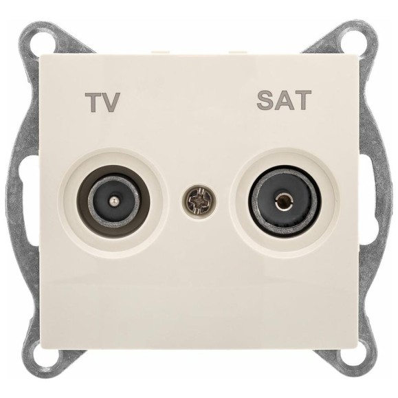 Механизм TV+ SAT розетки GUSI ELECTRIC Bravo оконечной, СУ, бежевый С10TS1-003