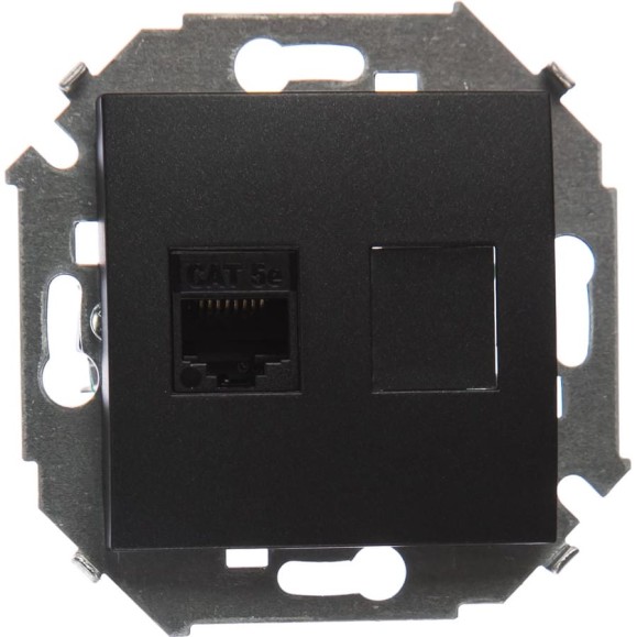 Компьютерная розетка Simon RJ45 кат.5e AMP, графит 1591551-038