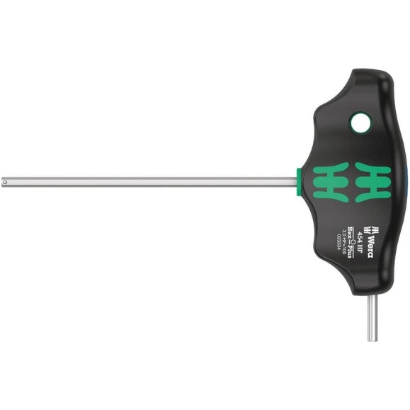 Шестигранная отвертка WERA 454 Hex-Plus HF с Т-образной рукояткой, с фиксацией крепежа, 3x100 мм WE-023334 Шестигранная отвертка WERA 454 Hex-Plus HF с Т-образной рукояткой, с фиксацией крепежа, 3x100 мм WE-023334
