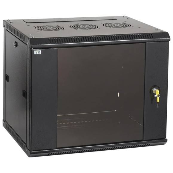 Шкаф ITK LINEA W 9U 600х600 мм дверь стекло RAL 9005 LWR5-09U66-GF