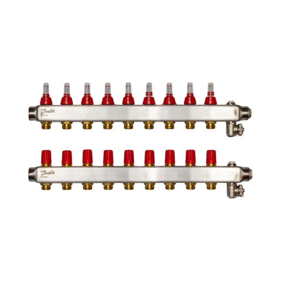 Коллекторы Danfoss SSM-9F с расходомерами 9 контуров 088U0759 Коллекторы Danfoss SSM-9F с расходомерами 9 контуров 088U0759
