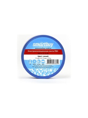 Изолента Smartbuy 0.13х15 мм, 10 метров, синяя SBE-IT-15-10-db Изолента Smartbuy 0.13х15 мм, 10 метров, синяя SBE-IT-15-10-db