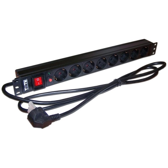 Блок розеток TWT 19 8 шт. Schuko, 16A 250V, шнур питания 3.0 м PDU19-16A8P-3.0 Блок розеток TWT 19 8 шт. Schuko, 16A 250V, шнур питания 3.0 м PDU19-16A8P-3.0