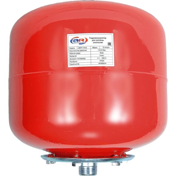 Гидроаккумулятор стальной, красный AquamotoR ARPT V 012 AR201011 Гидроаккумулятор стальной, красный AquamotoR ARPT V 012 AR201011