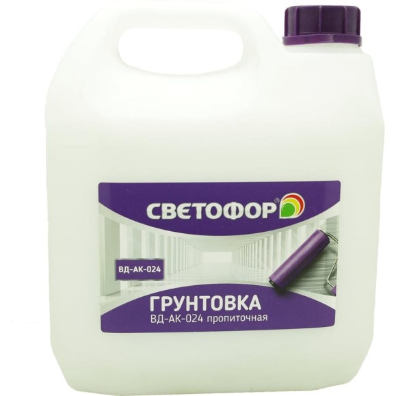 Пропиточная грунтовка Светофор ВД-АК-024 3 кг ЗОР00009189 Пропиточная грунтовка Светофор ВД-АК-024 3 кг ЗОР00009189