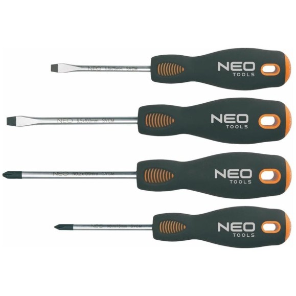 Набор отверток NEO Tools SL/PH 4 шт двухкомп рукоятка 04-204
